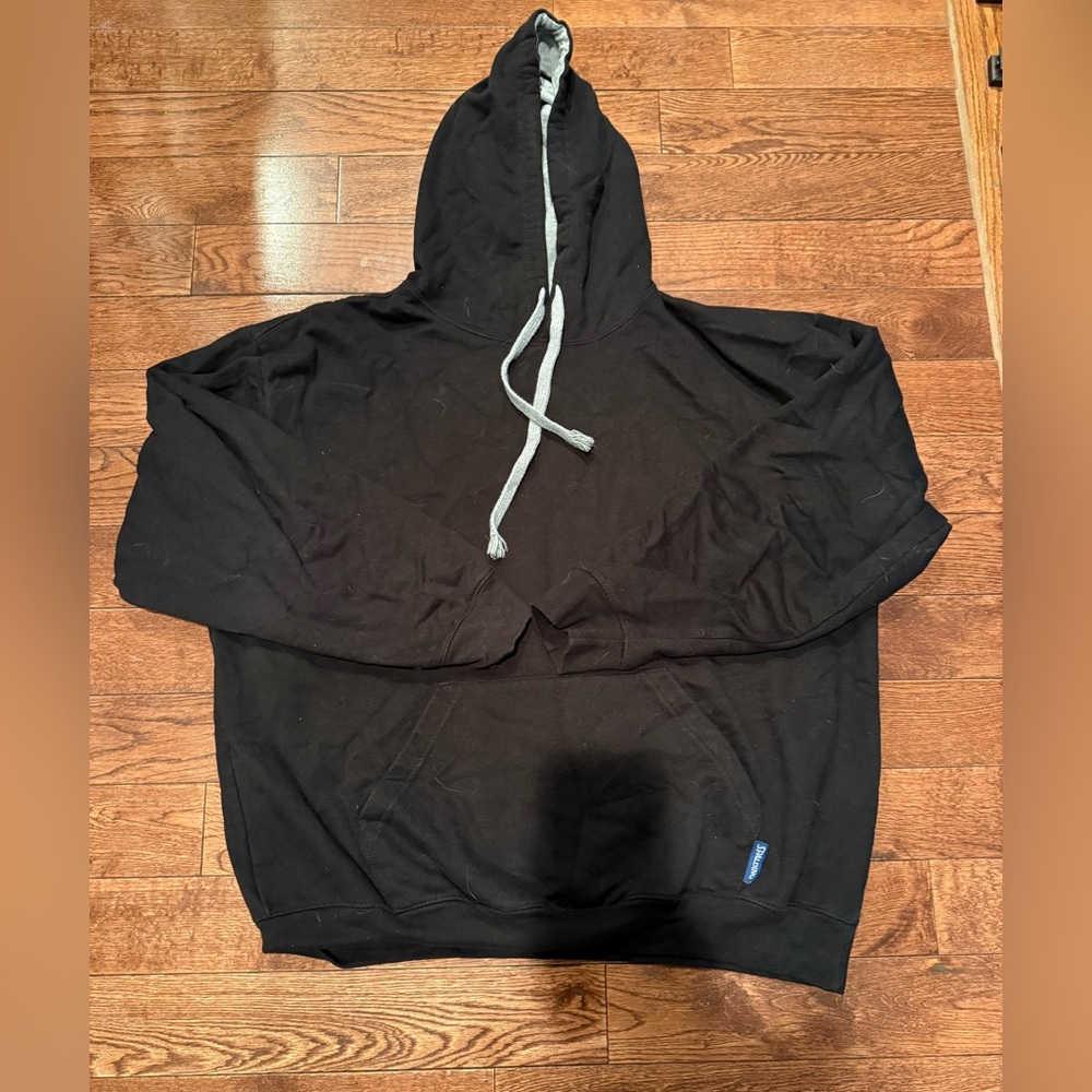 Spalding Black Hoodie with Gray Drawstring